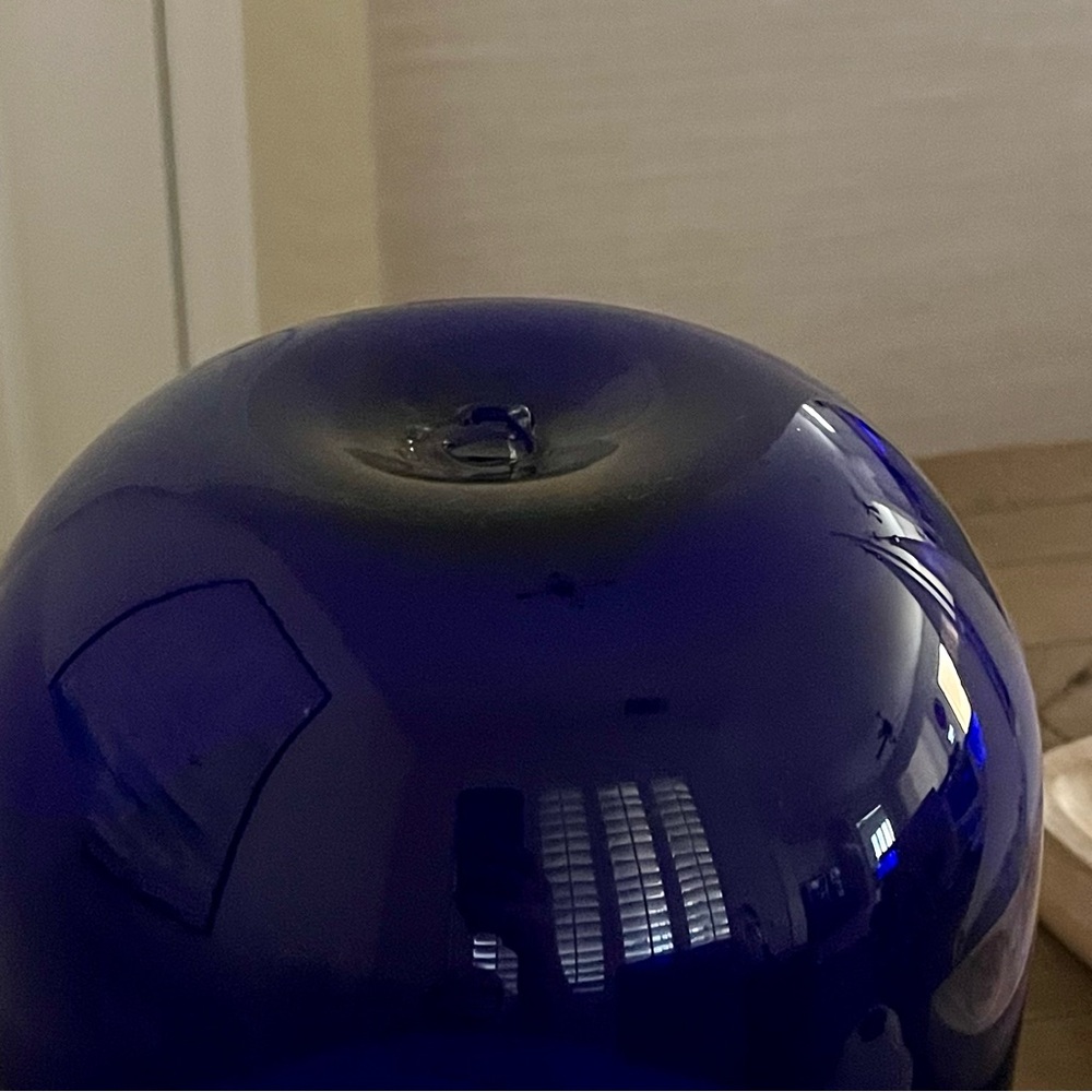 Blenko Don Shepherd Sapphire Blue Pill Vase 8016 Art Glass Approx 11” to 11.25” - Picture 14 of 16